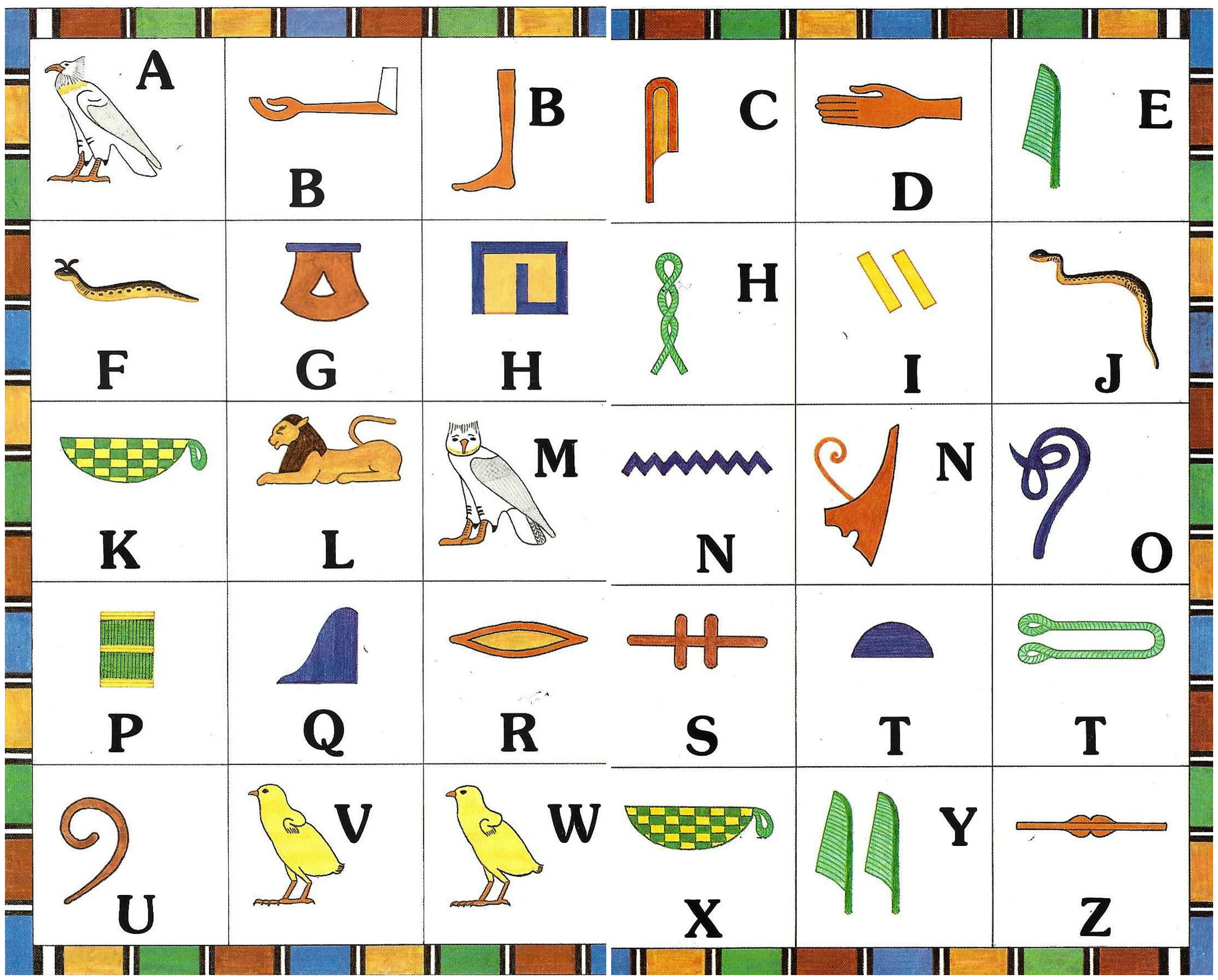Resultado de imagem para alfabeto egito antigo